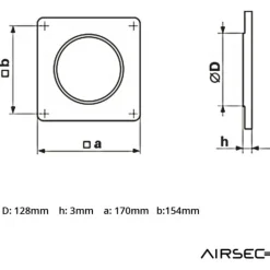IV-kanavan läpivientilevy Airsec 125 mm, muovi