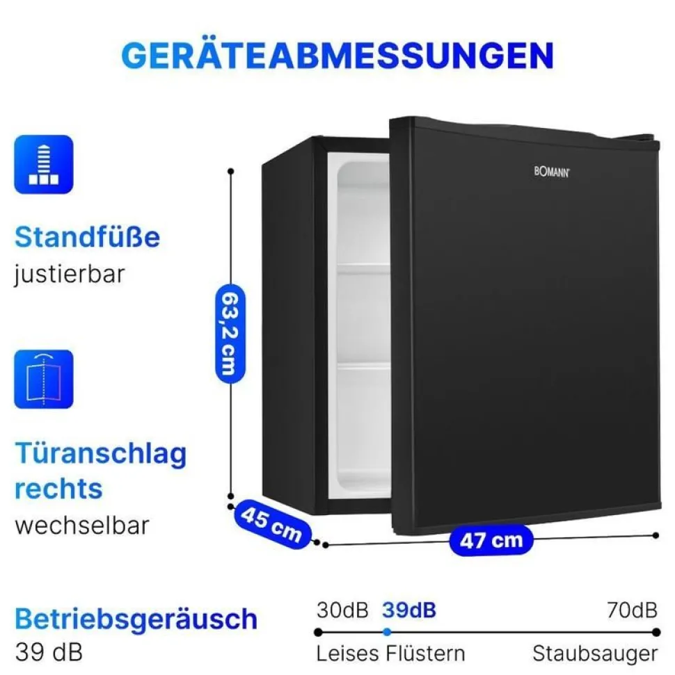 Jääkaappi Bomann KB7347B, 47cm, 58 l, musta
