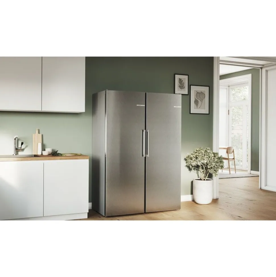 Jääkaappi ja pakastin Bosch KSV33VLEP GSN33VLEP Serie 4, 137cm, 324/225 l, teräs