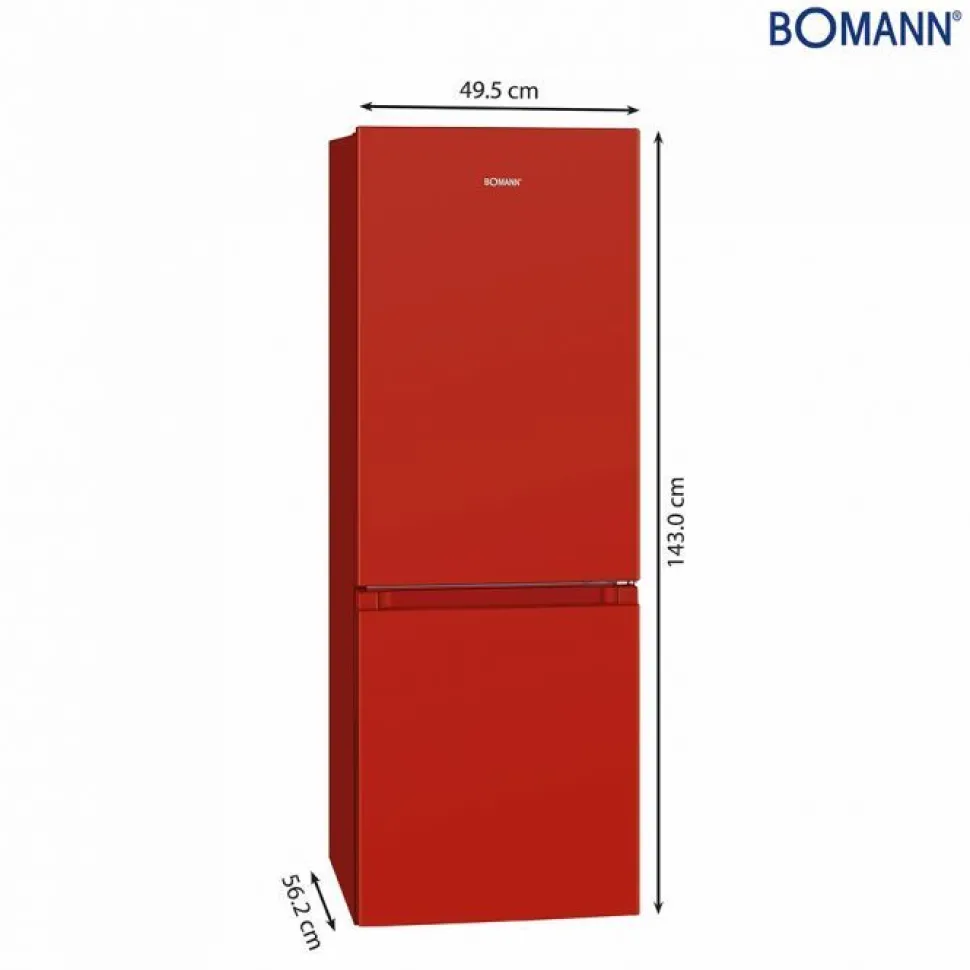 Jääkaappipakastin Bomann KG320-2R 50cm punainen