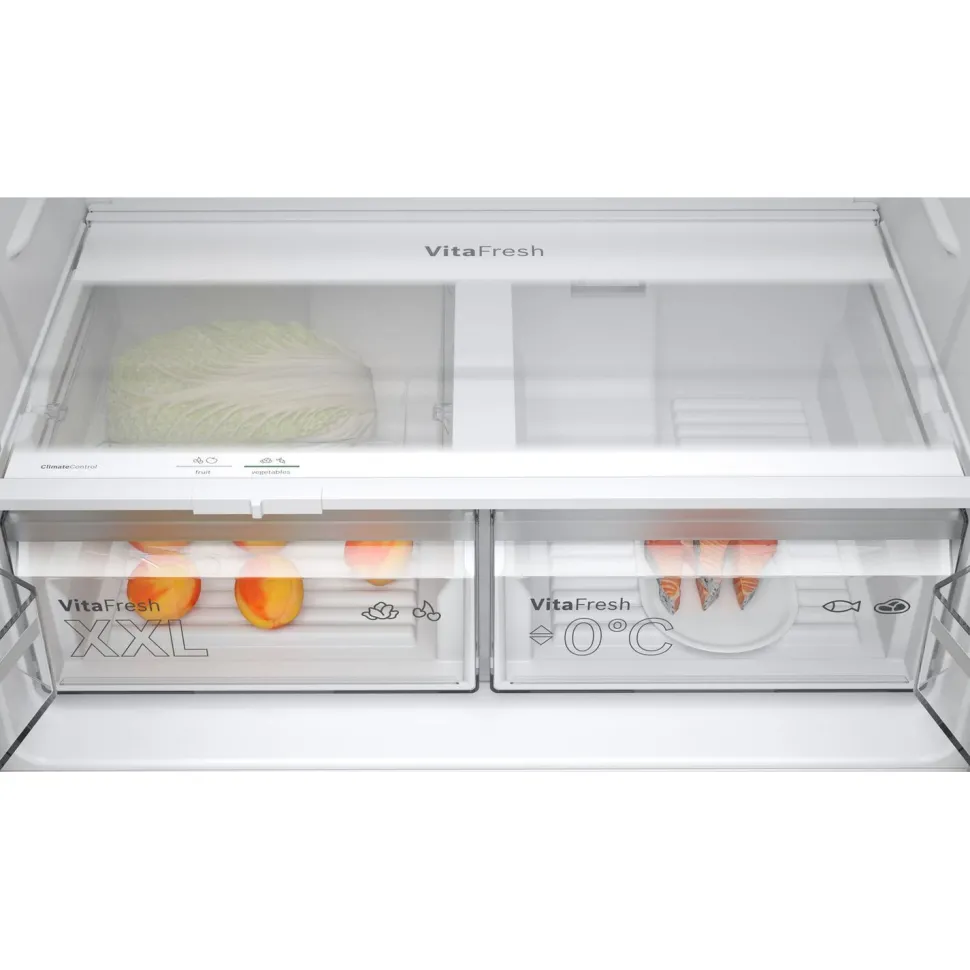 Jääkaappipakastin Bosch Serie 4 French Door KFN96VPEA, 90.5cm, 405/200 l, teräs