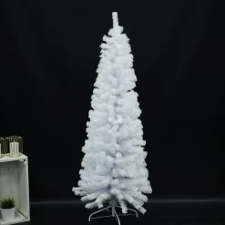 Joulukuusi Nordic Winter, Bling, kapea PVC , luokka C, 180x68cm, valkoinen