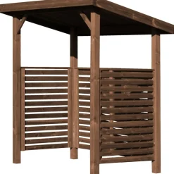 Jätekatos Suunnikas pulpettikatto, 600l tai 2x240l astialle, ruskea