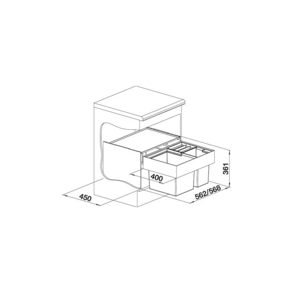 Jätevaunu Blanco Select II XL 60/3