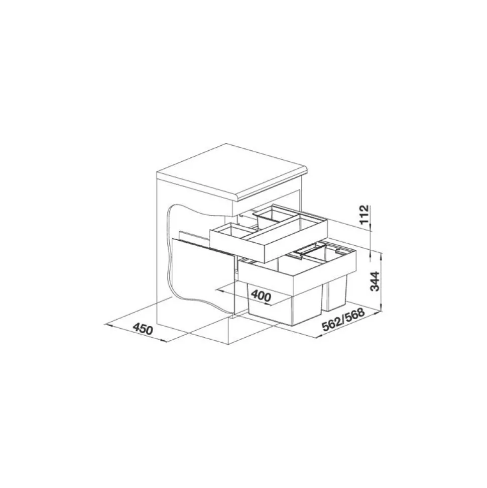 Jätevaunu Blanco Select II XL 60/3 Orga