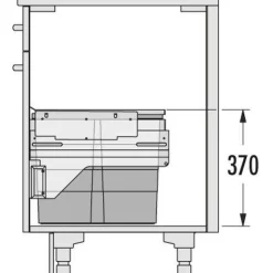 Jätevaunu Savo CARGO 50cm 2x13 + 1x17 l
