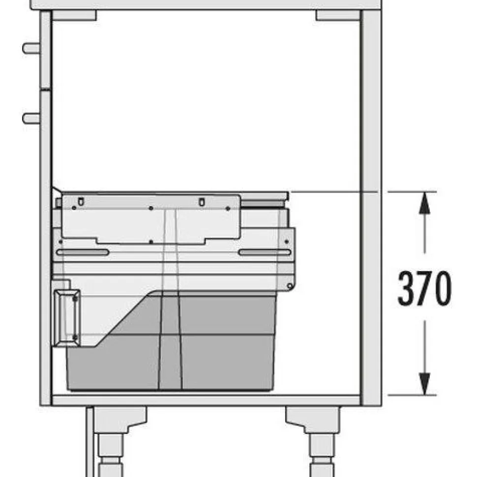 Jätevaunu Savo CARGO 60cm 2x13 + 1x28 l
