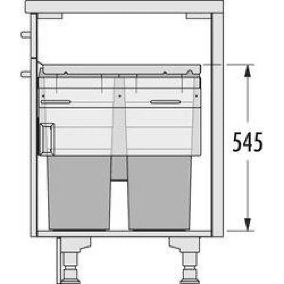 Jätevaunu Savo EURO CARGO 60cm 2x38 + 1x12 + 1x2,5 l