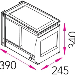 Jätevaunu Stala EkoLine EKO-2PK 2x10 L + ongelmajäteastia