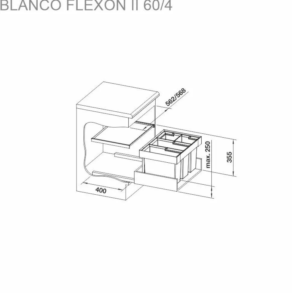 Jäteyksikkö Blanco Flexon II 60/4