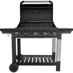Kaasugrilli Dose Barbeque, 4 poltinta, puutaso, musta