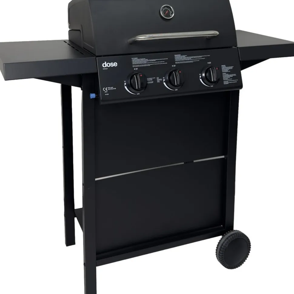 Kaasugrilli Dose Barbeque 10139, 3 poltinta, musta