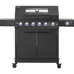Kaasugrilli Kobe Premium 6+1, 5 poltinta, sivukeitin, Sear-poltin, lasikansi, musta