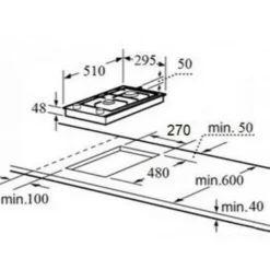 Kaasuliesitaso Schlosser PGH32XCFFD 30 cm 2-liekkinen rst