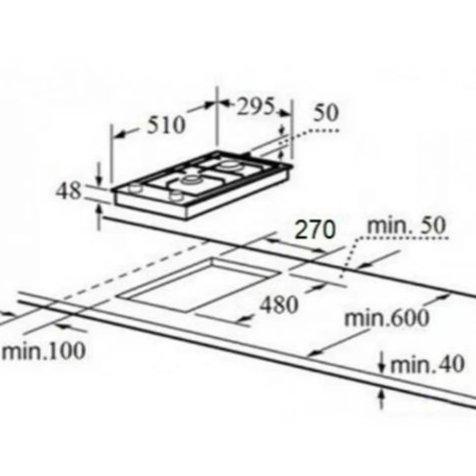 Kaasuliesitaso Schlosser PGH32XCFFD 30 cm 2-liekkinen rst