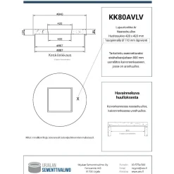 Kaivonkansi ø 800 mm aukolla, 110 mm läpiviennillä, naarashuullos
