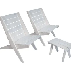 Kalusteryhmä EcoFurn Granny, 2 tuolia + pöytä, mänty