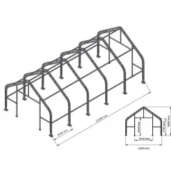 Kalustohalli Ranch Premium 6,1x12,2x4,88 m 900 g
