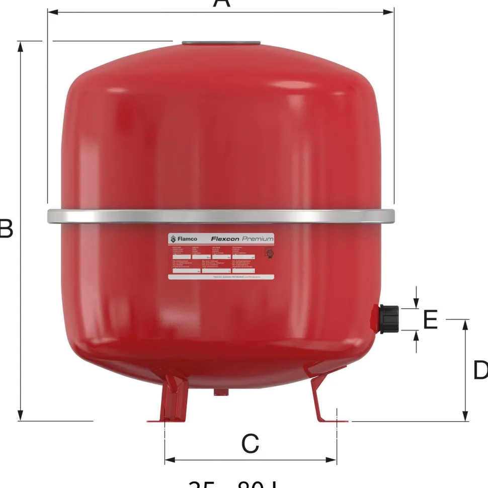 Kalvopaisunta-astia Flamco Flexcon Premium 6bar eri kokoja