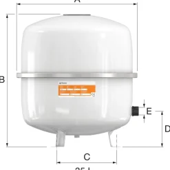 Kalvopaisunta-astia Flamco Flexcon Solar 8bar eri kokoja