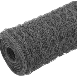 Kanaverkko teräs PVC pinnoitteella silmäkoko 36mm 36x1.5m harmaa