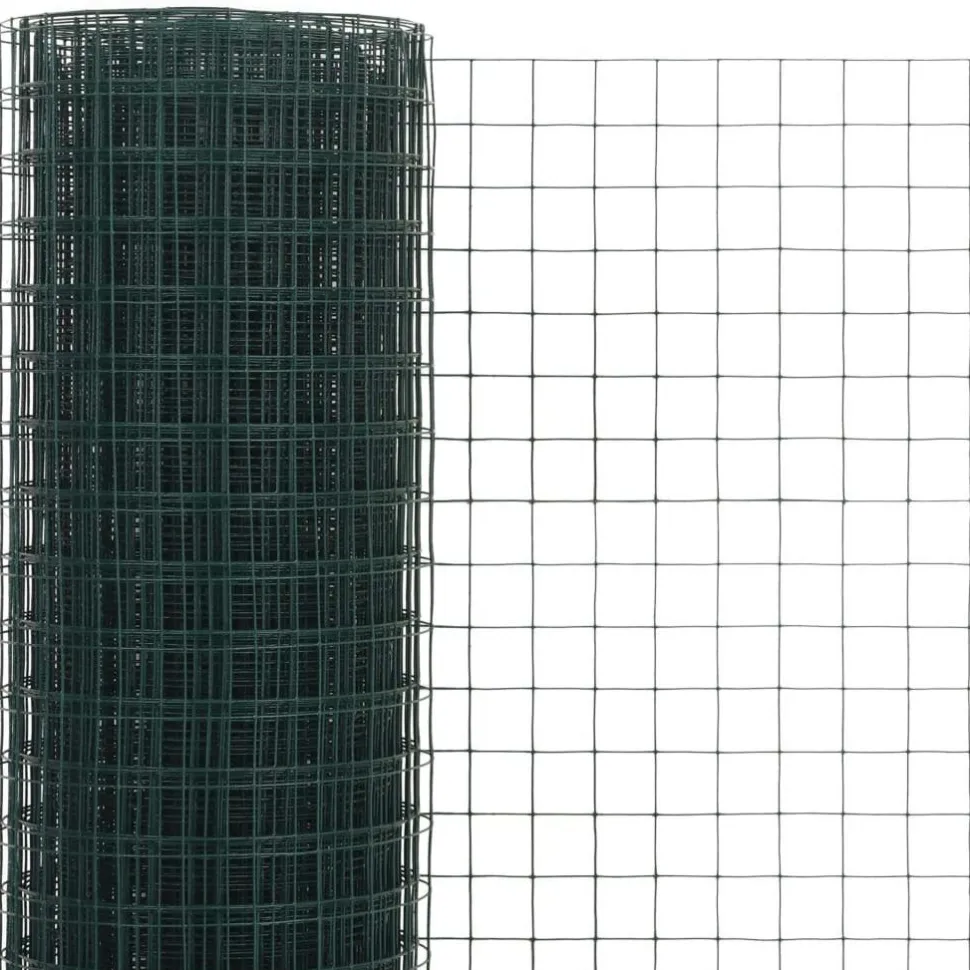 Kanaverkko 12x12mm galvanoitu teräs 10x0.5m vihreä