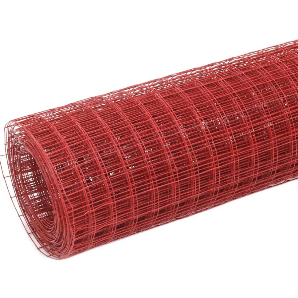 Kanaverkko 19x19mm teräs PVC pinnoitteella 25x1m punainen