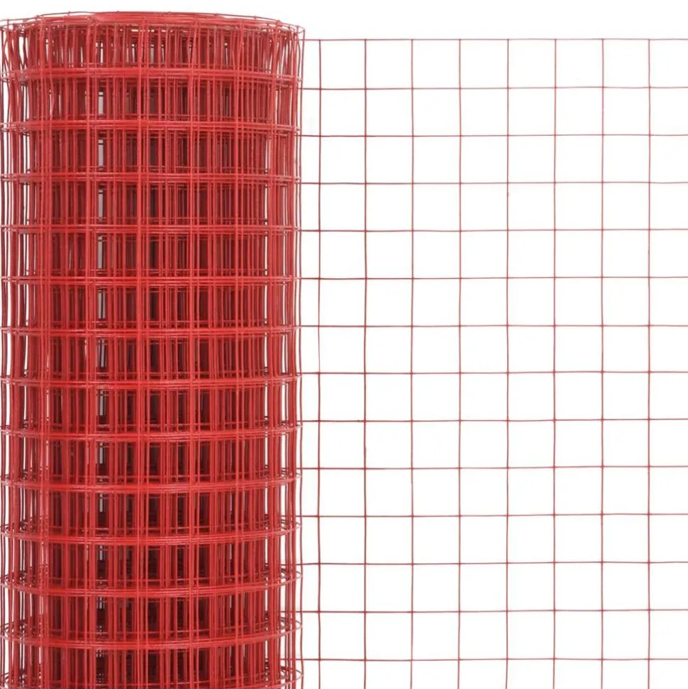 Kanaverkko 19x19mm teräs PVC pinnoitteella 25x1m punainen