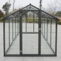 Kasvihuone AB Polar Elegant 5,7m², turvalasit, harmaa alumiinirunko