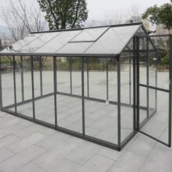 Kasvihuone AB Polar Elegant 5,7m², turvalasit, harmaa alumiinirunko
