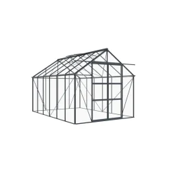 Kasvihuone AB Polar, 8.94m², turvalaseilla, tummanharmaa runko