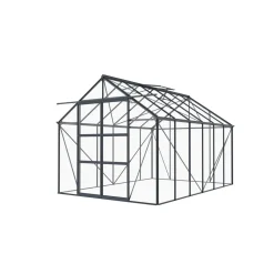 Kasvihuone AB Polar, 8.94m², turvalaseilla, tummanharmaa runko