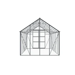 Kasvihuone AB Polar, 8.94m², turvalaseilla, tummanharmaa runko