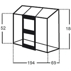 Kasvihuone Altan 1,3 m² lasilla