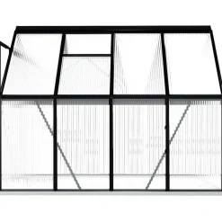 Kasvihuone alumiinirungolla 4,75 m², 190x250x202 cm, antrasiitti