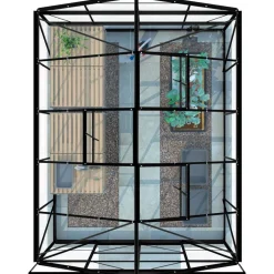 Kasvihuone Lykke Glass 8,2m² musta