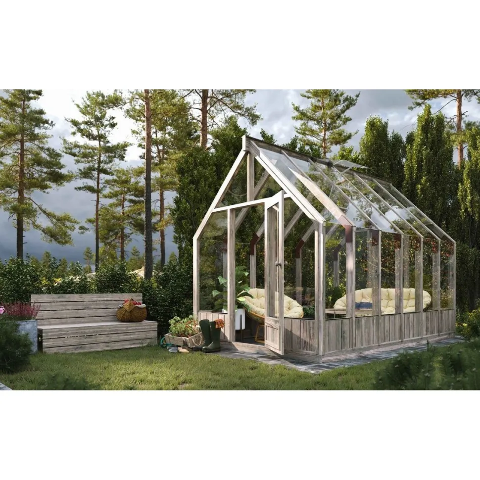 Kasvihuone Palmako Emilia 8,2 m2, turvalasi, puurunko