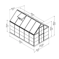 Kasvihuone Palram-Canopia Hybrid 5,7 m² 6x10 ft musta