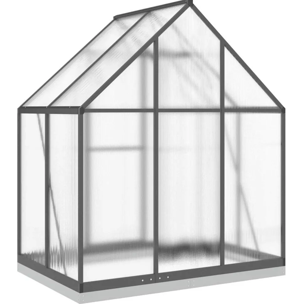 Kasvihuone pohjarungolla, alumiini, eri kokoja ja värejä (33965)