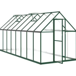 Kasvihuone pohjarungolla alumiini, eri kokoja ja värejä (36637)