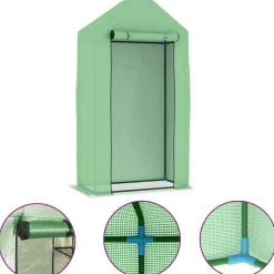 Kasvihuone teräsrungolla 0,5 m², 1x0,5x1,9 m