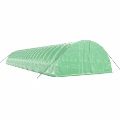 Kasvihuone teräsrungolla, valkoinen tai vihreä, eri kokoja (29942)