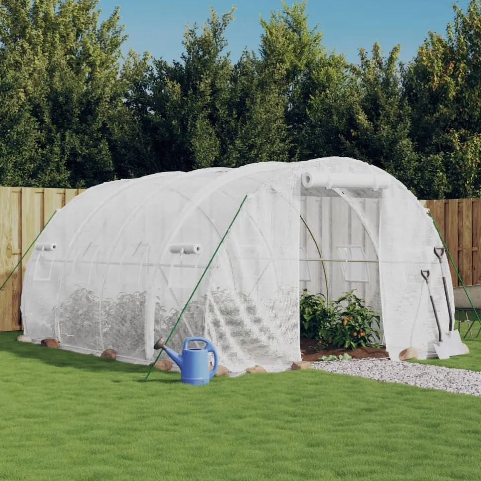 Kasvihuone teräsrungolla, 3x2x2 m - 24x3x2 m, eri kokoja ja värejä (29939)