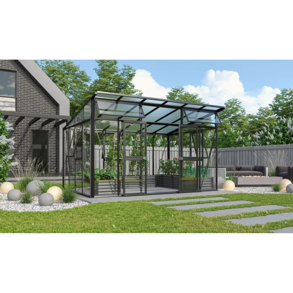 Kasvihuone Vitavia Aphrodite 11.5m² alumiinirunko musta