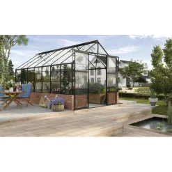 Kasvihuone Vitavia Cassandra 11.5m² alumiinirunko lasi musta
