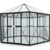 Kasvihuone Vitavia Hera 9000, 9m², lasi/polykarbonaatti, musta