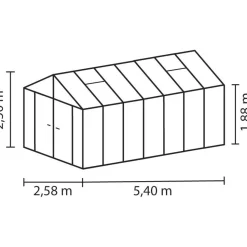 Kasvihuone Vitavia Poseidon 13.8m² alumiinirunko musta