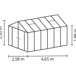 Kasvihuone Vitavia Poseidon 11900, 11.9m², lasi/polykarbonaatti, musta