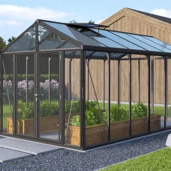 Kasvihuone Vitavia Poseidon 11900, 11.9m², lasi/polykarbonaatti, musta