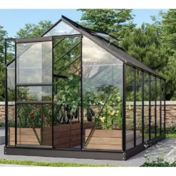 Kasvihuone Vitavia Venus 7.5m² alumiinirunko lasi musta